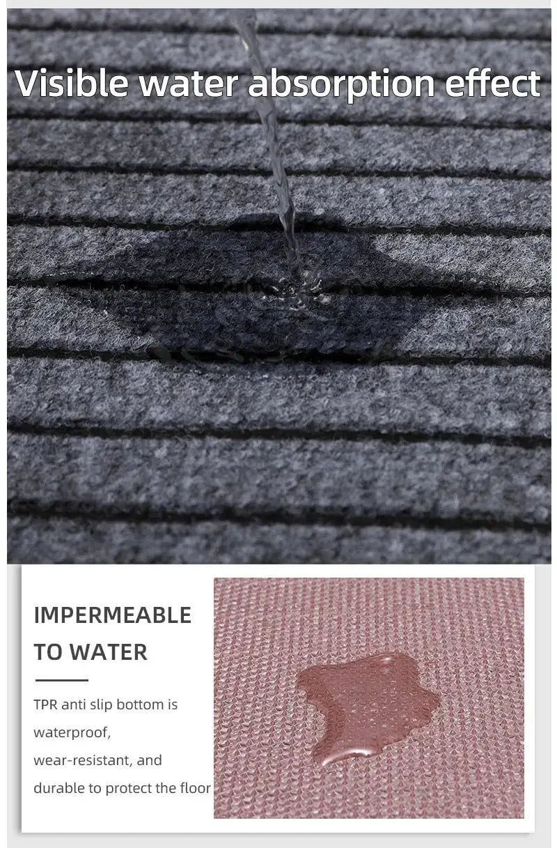 Modern Minimalist Square Floor Mat - Durable, Stain/Fade Resistant, Non-Slip Rubber Backing, Machine Washable for Indoor/Outdoor