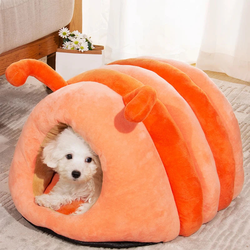 Cartoon Caterpillar Pet House - Warm Foldable Bed for Dogs & Cats