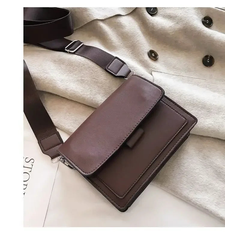 Crossbody Bag PU Leather Fashion Bags for Women Travel Handle Handbag Fashion Shoulder Messenger Bag Ladies Small Flap Bag