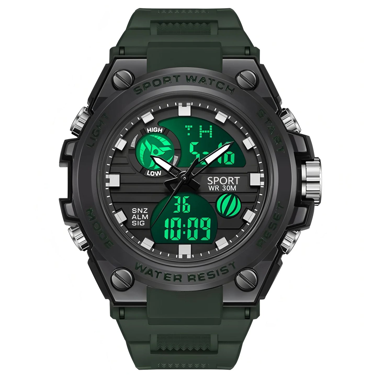 Electronic Watch Men's Trendy Fashion Sports Night Light Waterproof Youth Junior High School Student Watch