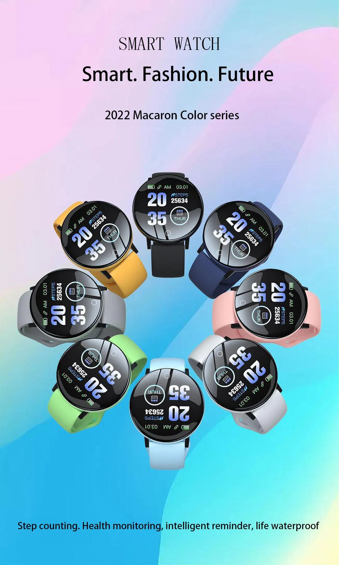 D18 Multifunctional Smart Watch Men & Women Bluetooth Connected Phone Music Fitness Sports Bracelet Sleep Monitor watch