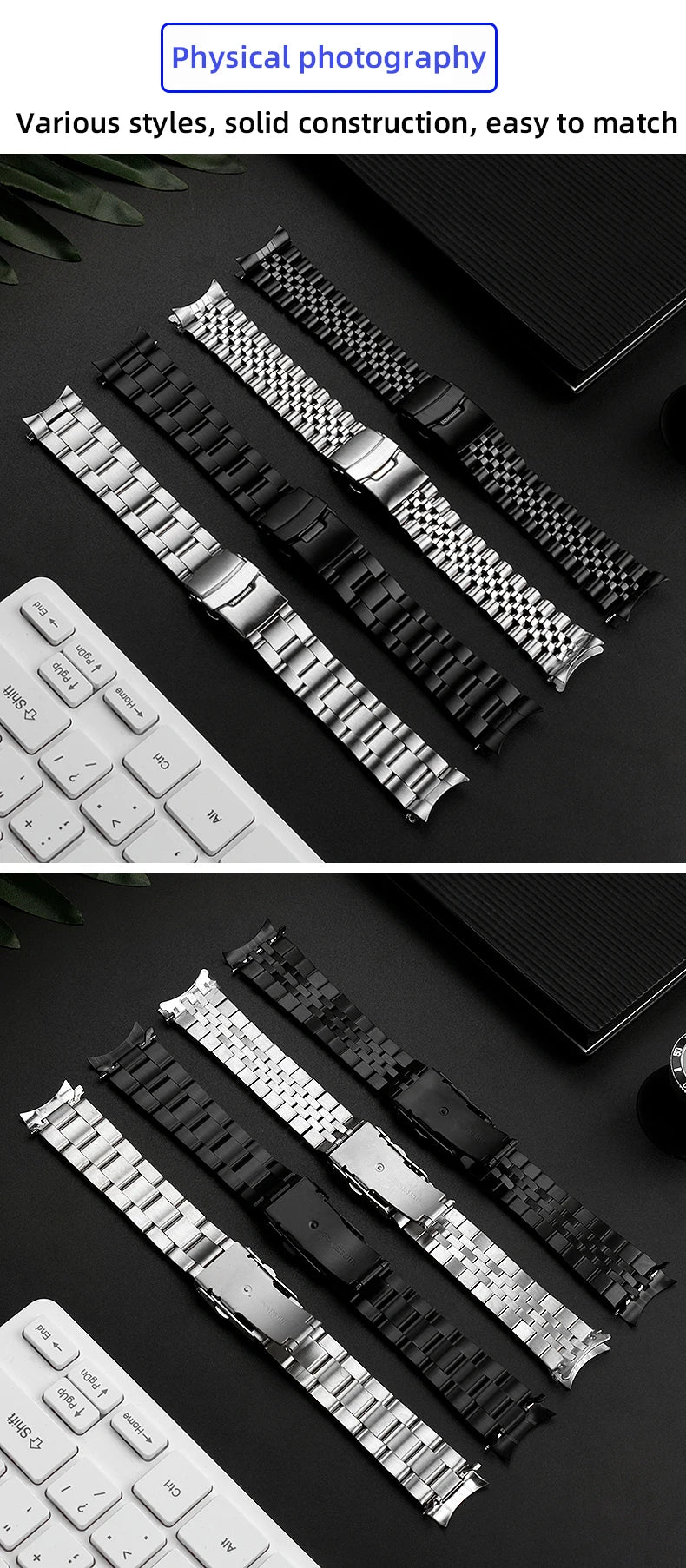 20mm 22mm For Casio MDV106-1A MDV-107 MTP-VD01 MDV-106D Strap Stainless Steel Wristband Metal Bracelet Replacement Watchband