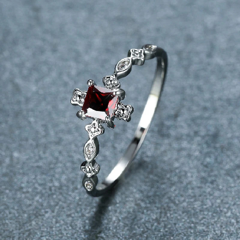 Fashion Ring 925 Silver Jewelry with Obsidian Zircon Gemstone Finger Rings Accessories for Women Wedding Party Gifts Wholesale