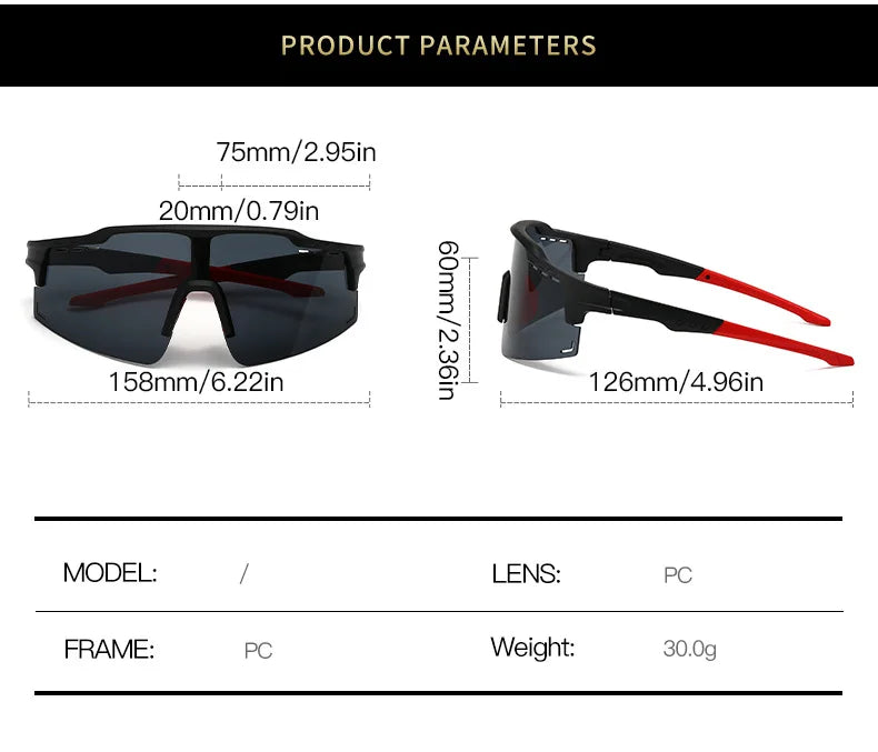 Sunglasses for Men Sport Cycling Glasses Bike Mountain Bicycle Hiking Camping Golf UV400 Protection Glasses Women Baseball