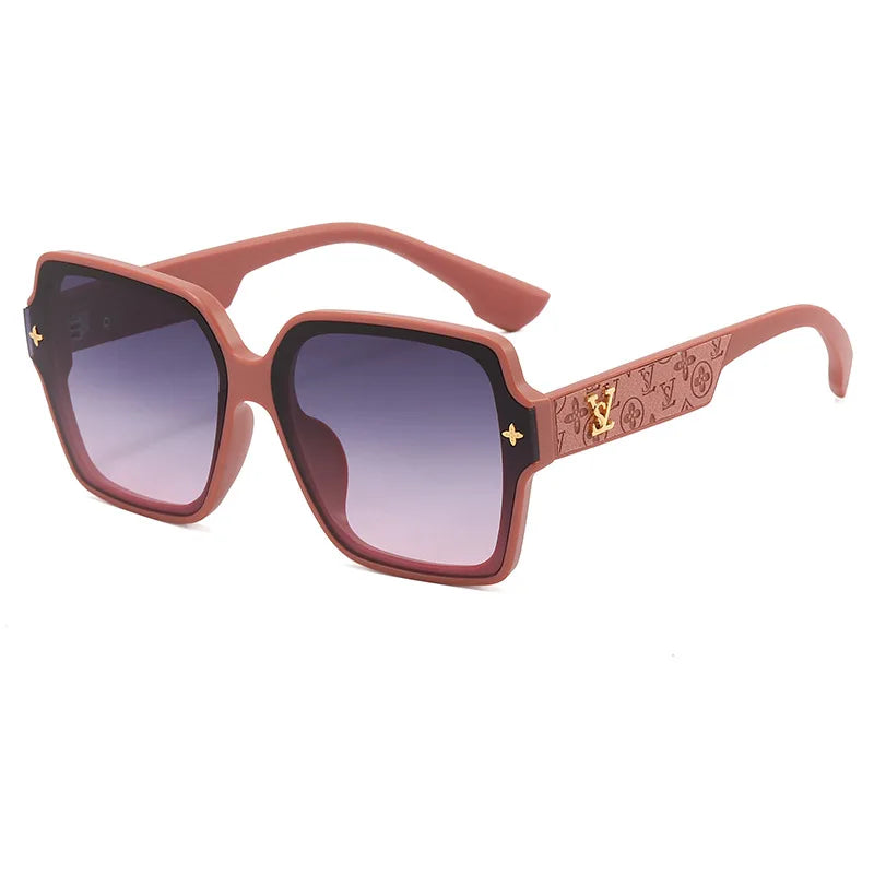 Viral Sunglasses - Korean Fashion Leather Frame, Large Square Lenses with Anti-Reflective Coating, UV Protection & Lightweight