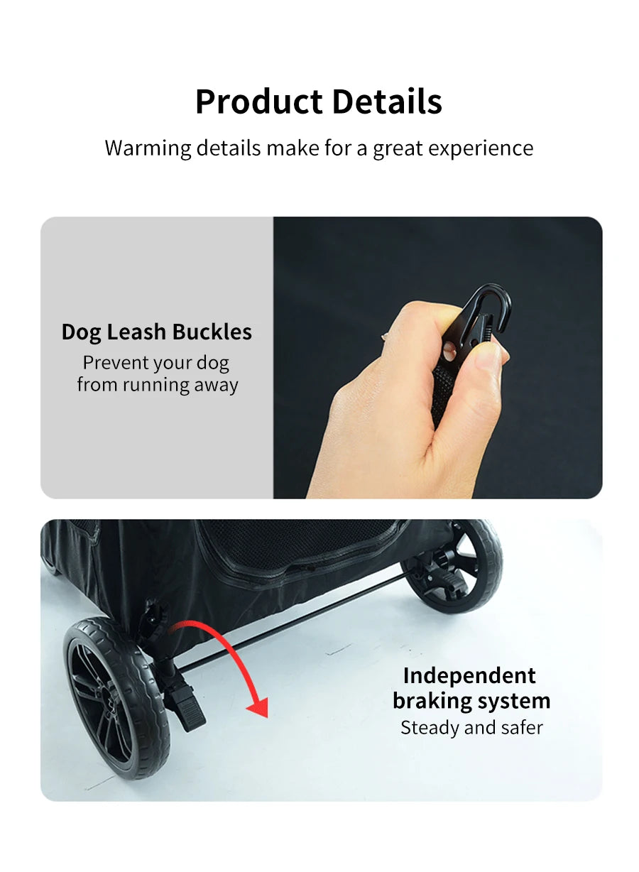 Medium and Large Dog Outing Stroller Pet Stroller Golden Hair Giant Dog Foldable Dog Assistance Car