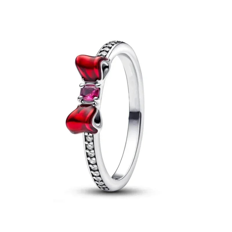 New Ring Original 925 Sterling Ring Heart Bow Sun Moon Star Flower Crown For Women Mother's Day Valentine's Day Gift DIY Jewelry