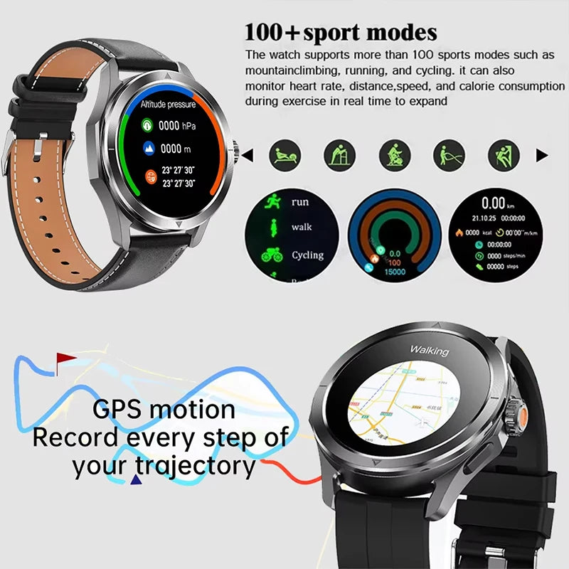S4 Ultra Outdoor Sport Smart Watch Men AMOLED HD Screen NFC GPS Compass Heart rate Waterproof Bluetooth Call SmartWatch