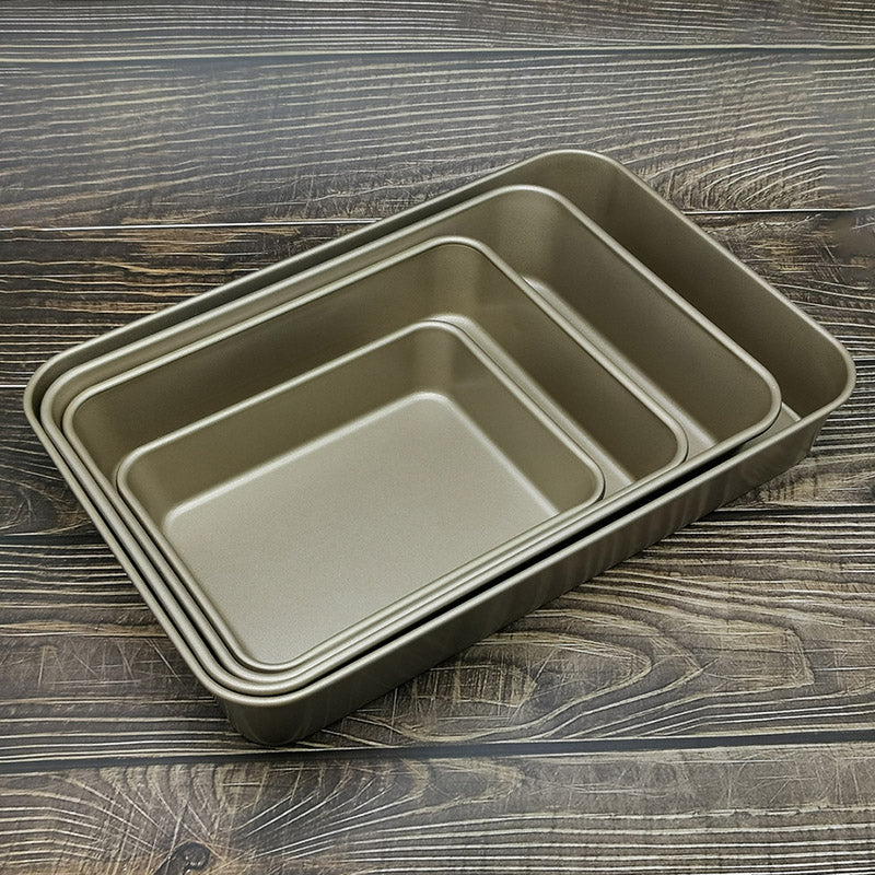 Bakeware Nonstick Bottom Rectangular Cake Pan Multipurpose Quick Release Cake Bread Toast Baking Pan Multiple Sizes Even Heating