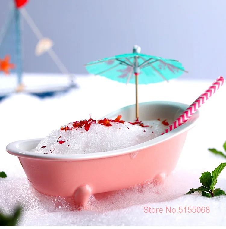 Bathtub Cocktail Glass Ceramics American Bar Party Drinkware Mixed Wine Glasses Creative Dessert Cake Smoothie Cup Tiki Mug