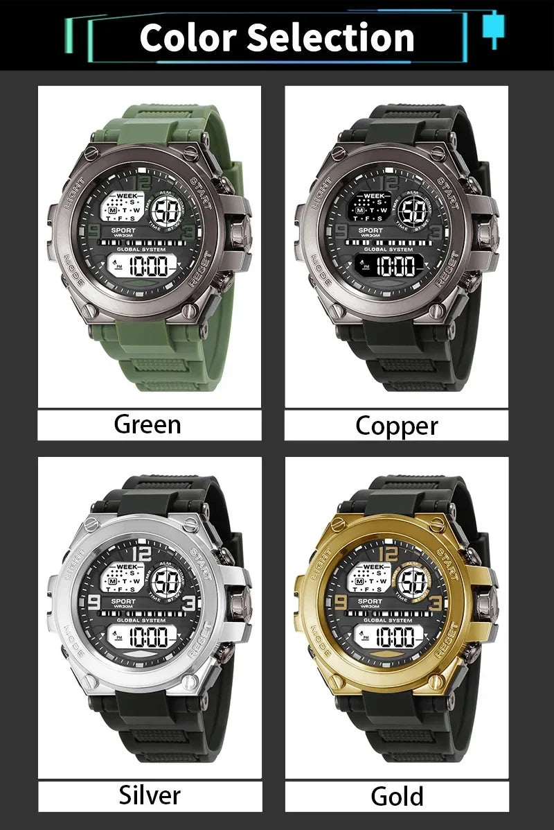 Men's Sports Watches 30M Waterproof Multifunction Clock Outdoor Military Digital Watch Smart Electronic Wristwatch for man Kids