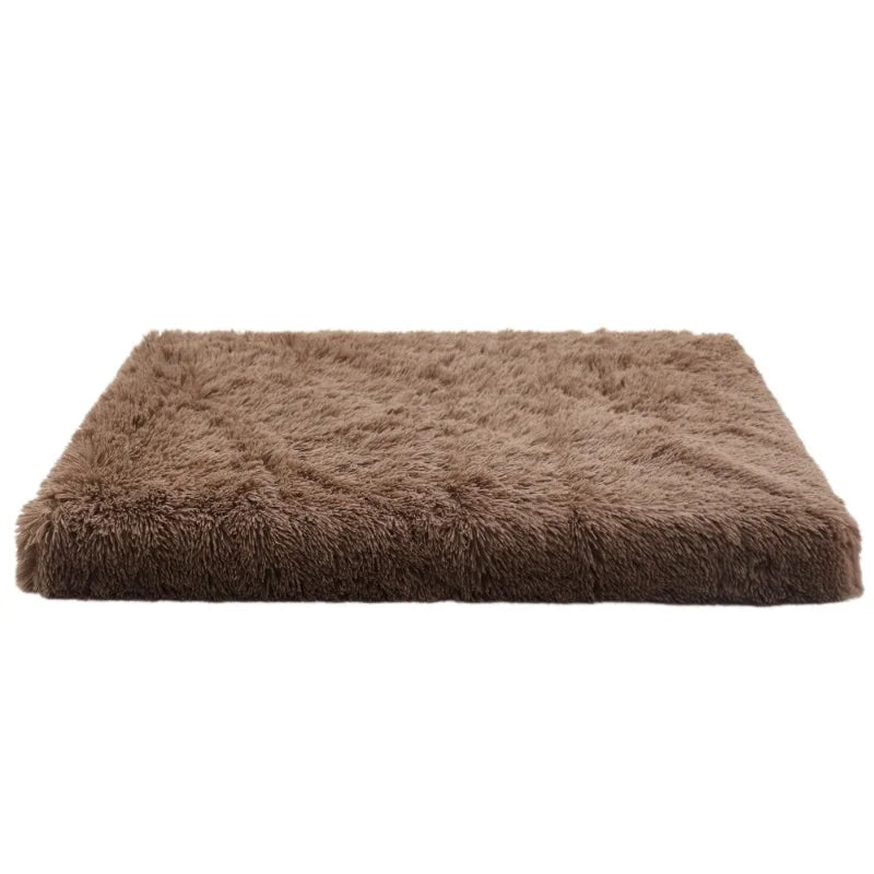 Plush Square Dog Bed with Removable Cover - Orthopedic Mattress for All-Size Dogs