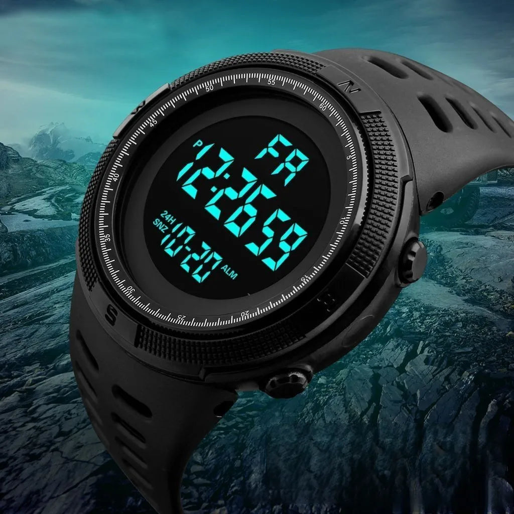 Men's Digital Electronic Watch Sports Glow 49mm Large Dial Student Outdoor Adventure Trend Multifunctional Maler fashion Watches