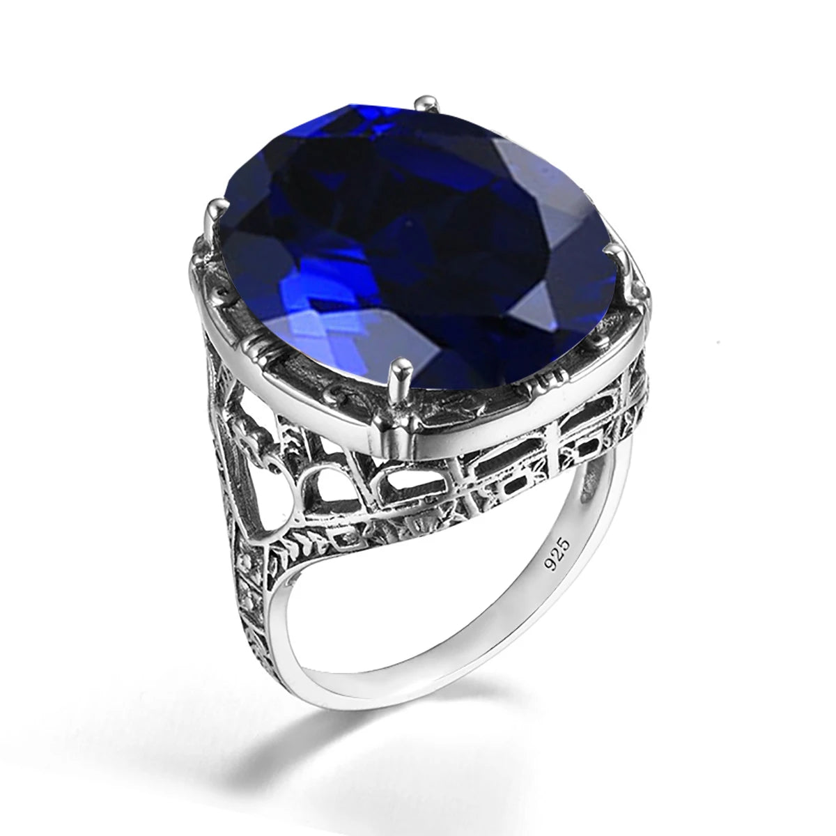 Real 925 Silver Women Amethyst Gemstone Ring Wedding Rings Handmade Processing Victorian Antique Jewelry
