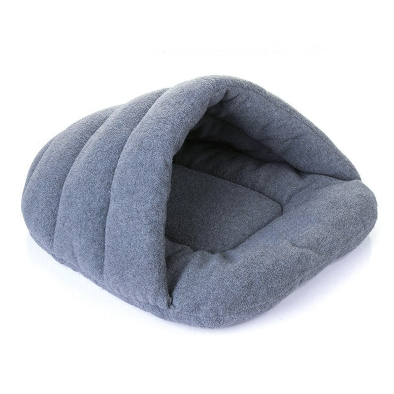 Slipper-Shaped Pet Cave Bed - Thick Fleece Winter Cat & Dog Nest