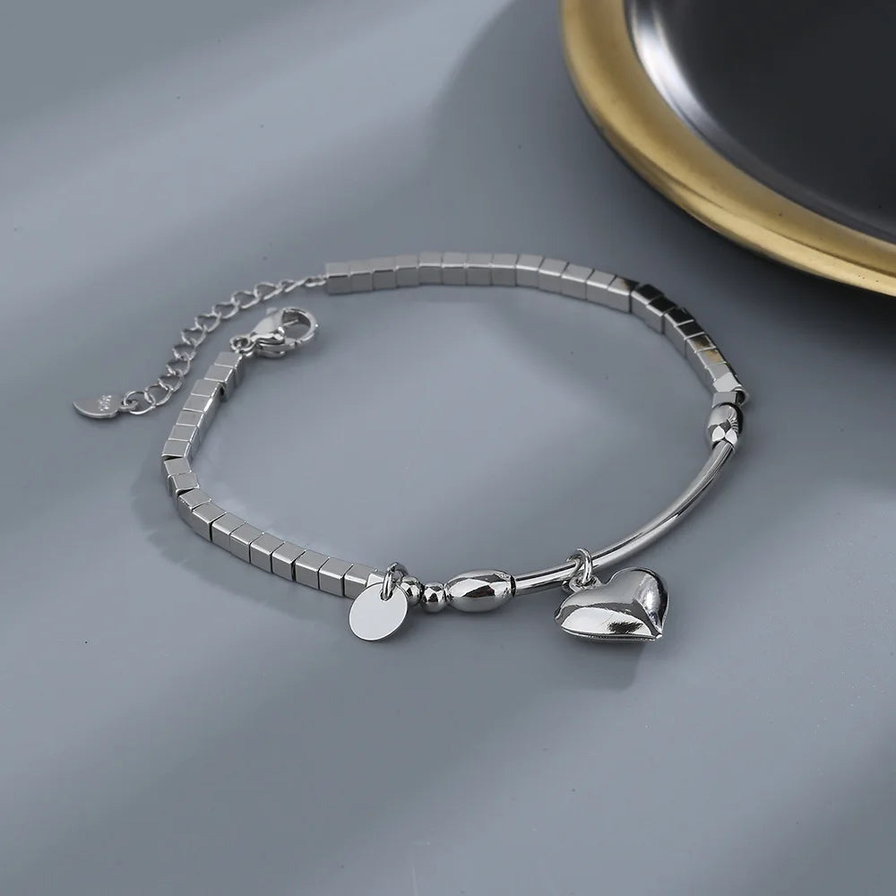 VENTFILLE 925 Silver Diamond-Studded Butterfly Bracelet Women's Fashion Temperament Flower Adjustable Bracelet