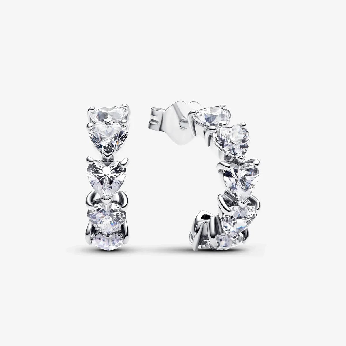 Sparkling Hoop Earrings 925 Sterling Silver Moon Pearl Heart Crystal Luxury Romantic Earing Fit Woman Wedding Party Jewelry Gift