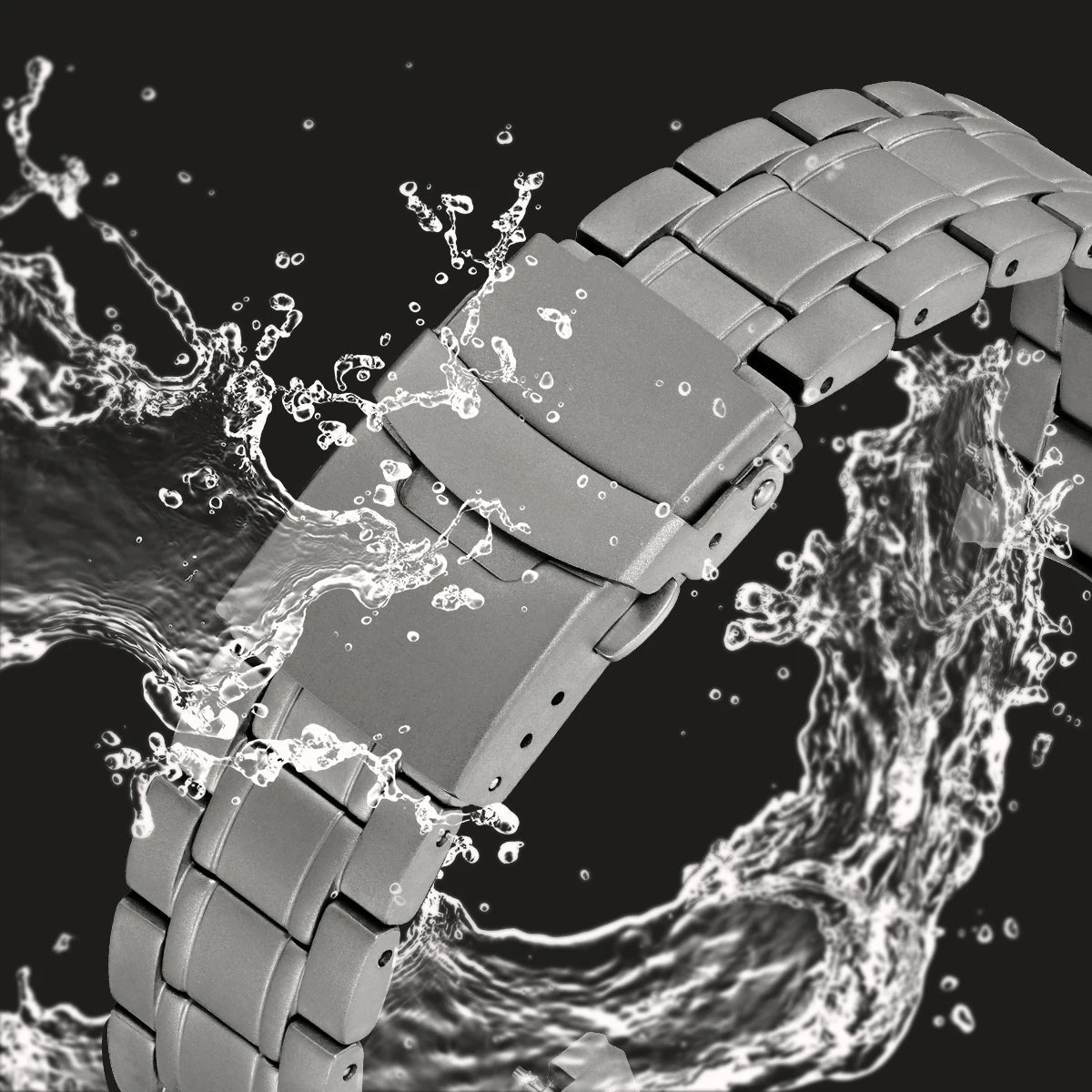 BERNY Quick Release 20m Full Titanium Watch Bands with Titanium Clasp Bracelet for BERNY T2566MS/T2576MS Watch Replace