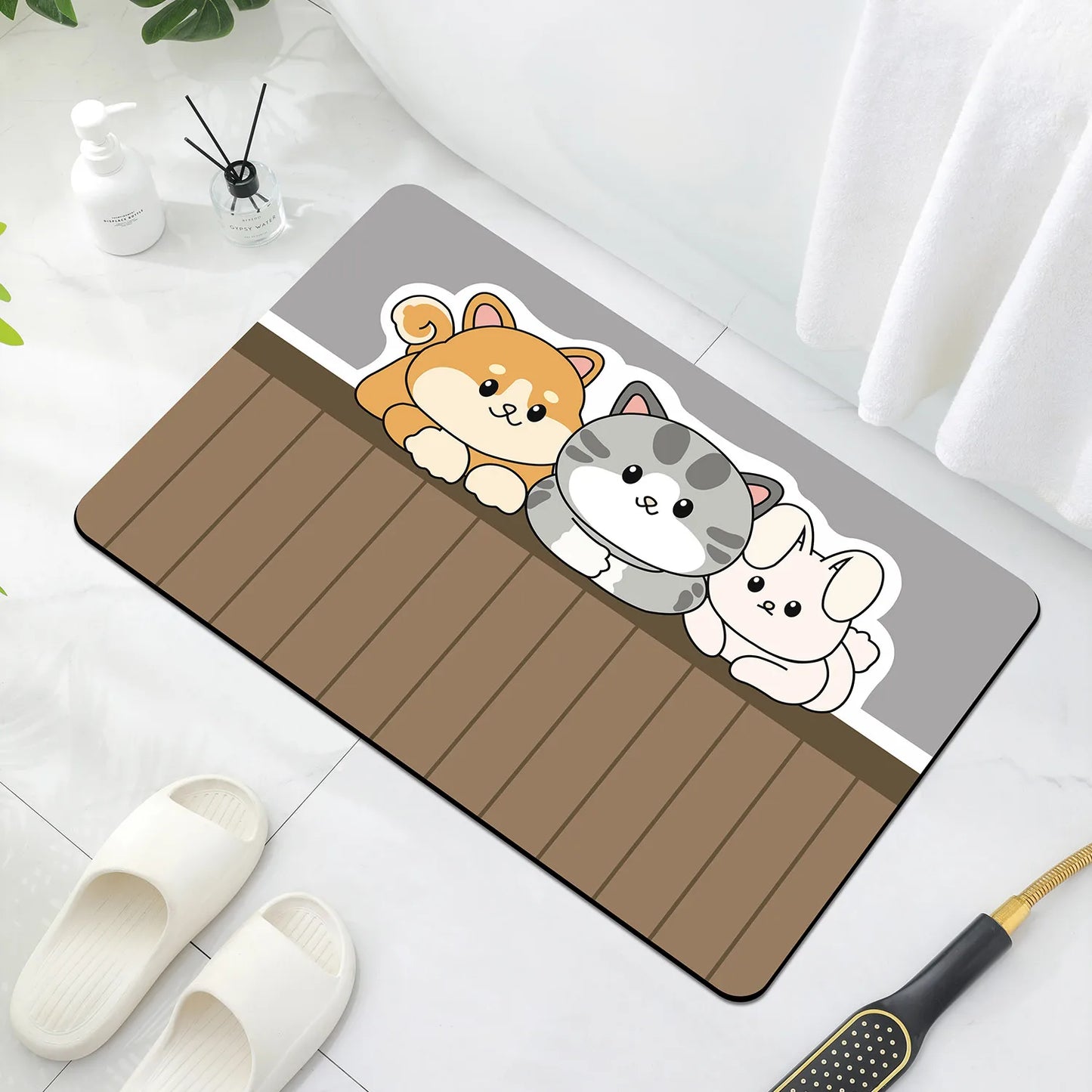 Quick-Dry Cartoon Mat