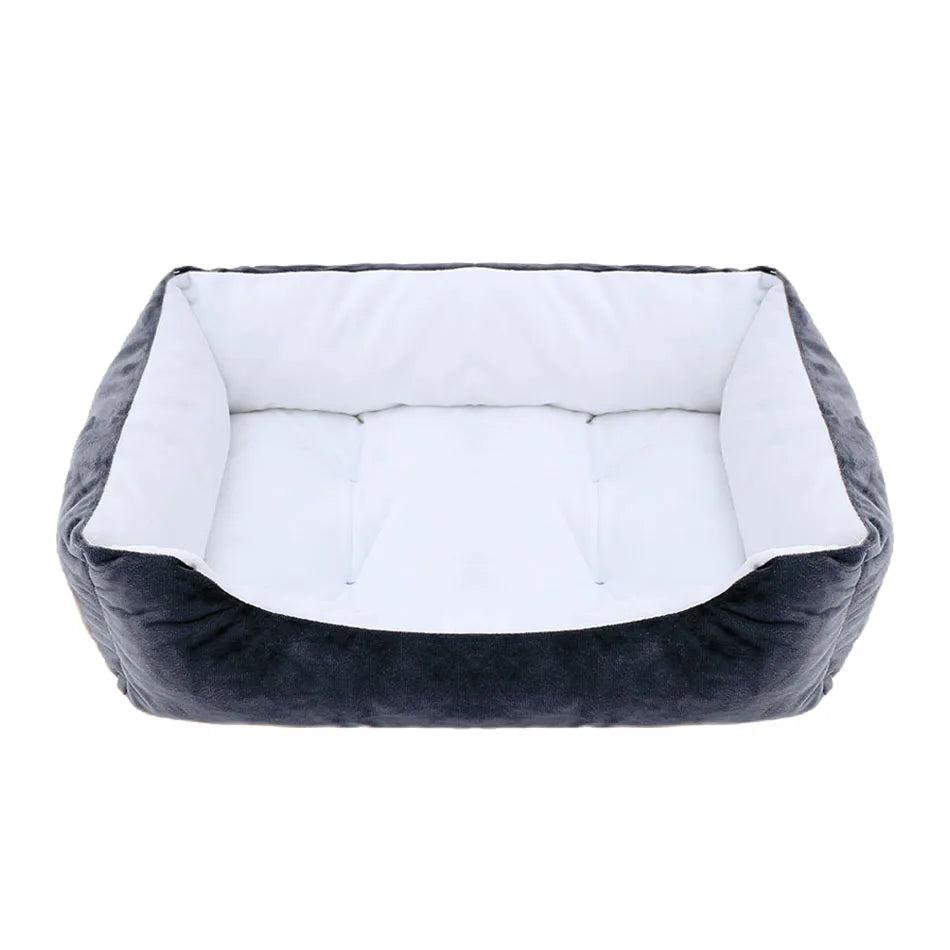 Plush Square Pet Bed - Calming Sofa Cushion for Cats & Small/Medium Dogs