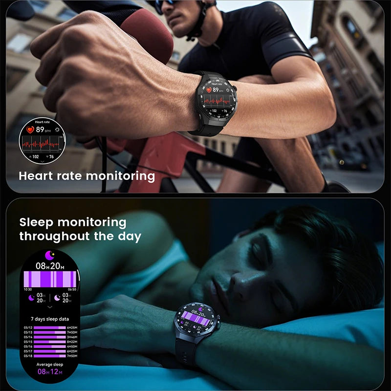 New For Android and ios Smart Watch Men AMOLED Screen GPS Motion trajectory Heart Rate Bluetooth Calls SmartWatch Waterproof
