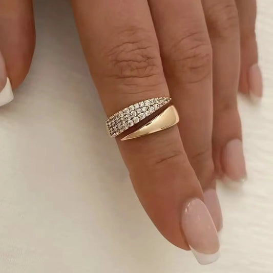 18K Gold Plated Sun Ring – Natural Stone Inlaid Trendy Jewelry for Women
