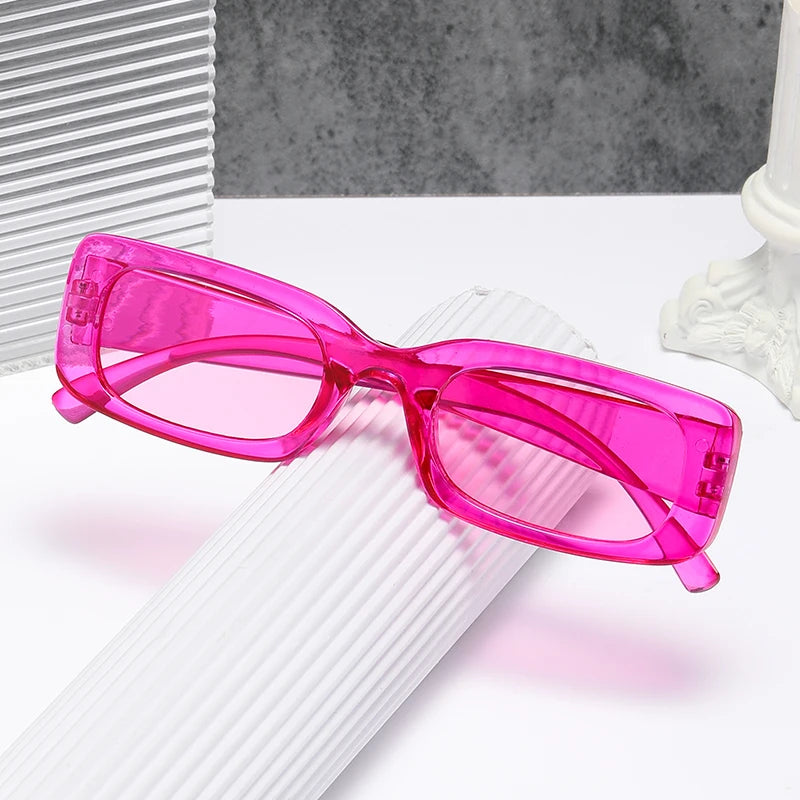 Small Rectangle Sunglasses – Retro Black UV400 for Driving & Fishing