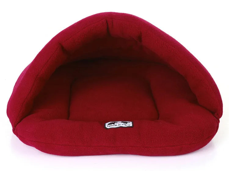 Slipper-Shaped Pet Cave Bed - Thick Fleece Winter Cat & Dog Nest