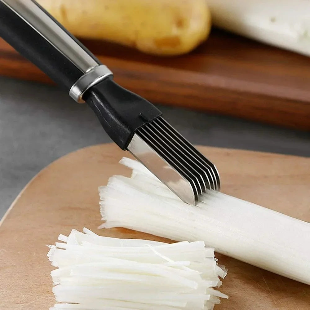 Multifunctional Chef Knife Stainless Steel Vegetable Cutter Onion Grater Shredding Tool Kitchen Gadget for Home Cooking