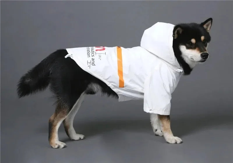 Reflective Space Suit Dog Raincoat - Waterproof Hoodie for All Sizes