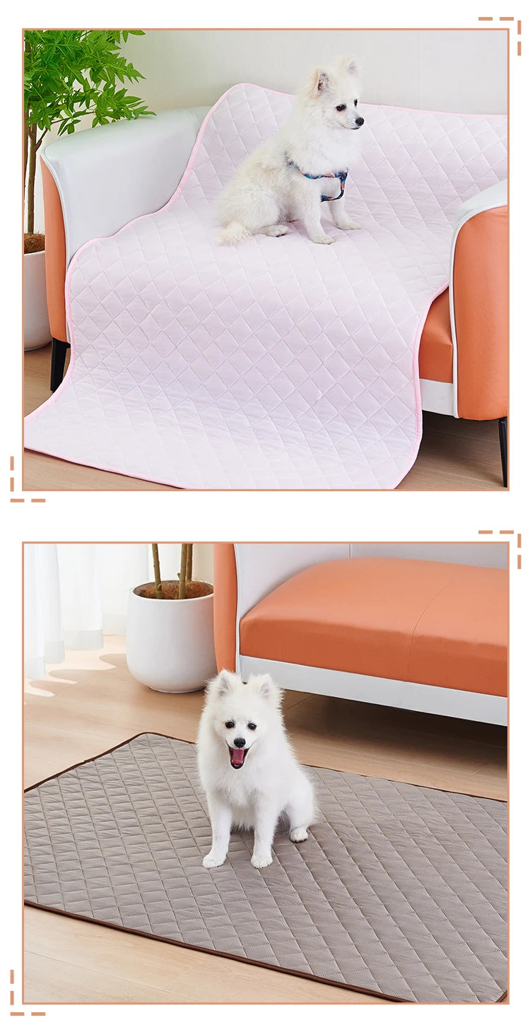 Portable Dog Cooling Mat - Ice Silk Pet Pad for Indoor & Outdoor Use