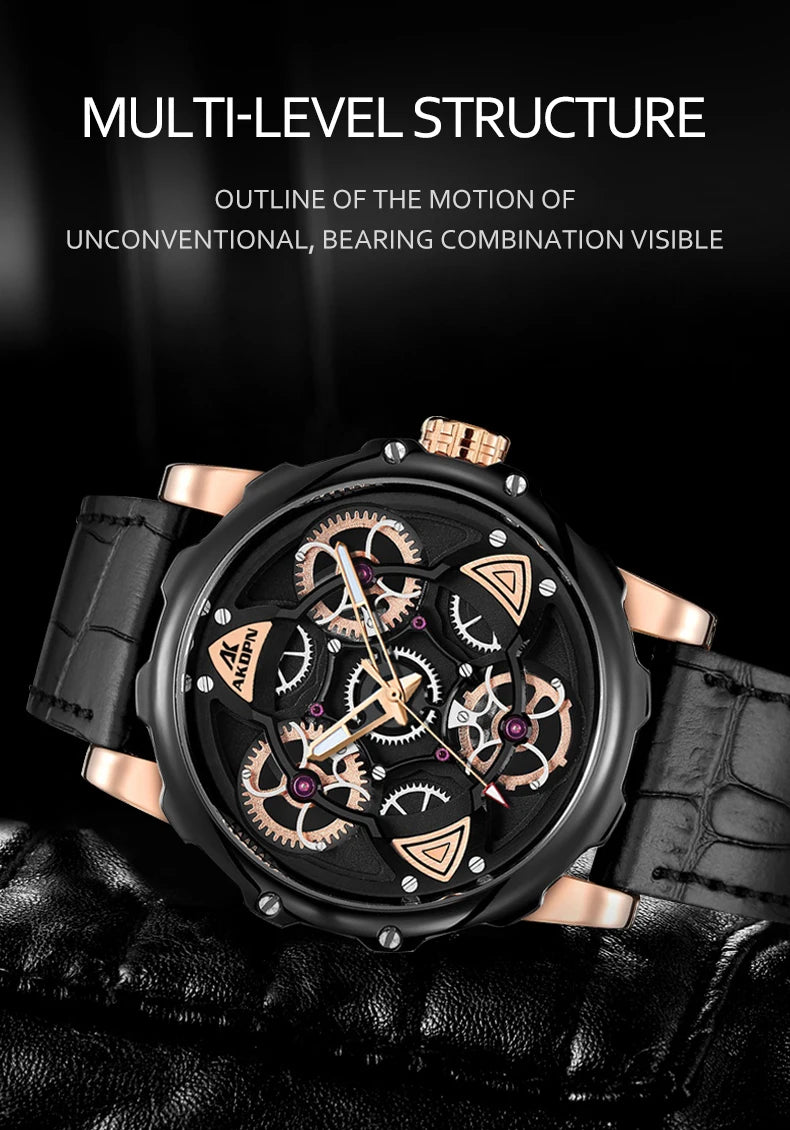 A high-end men's watch with cool retro and trendy style quartz watch