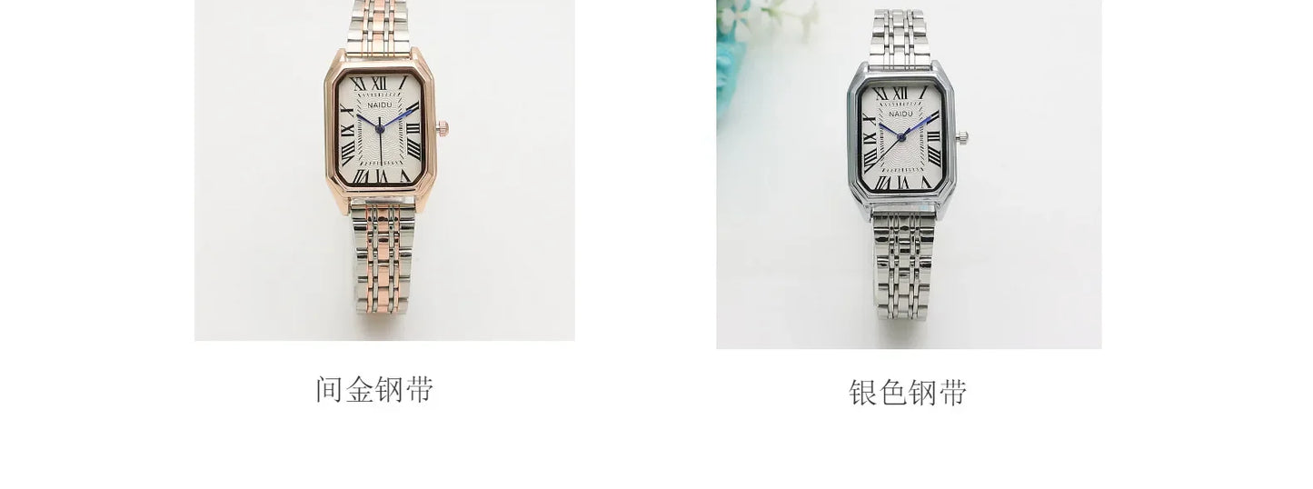 Retro Watches Classic Casual Quartz Dial Leather Strap Band Rectangle Clock Fashionable Wrist Watches for Women Wrist Watch