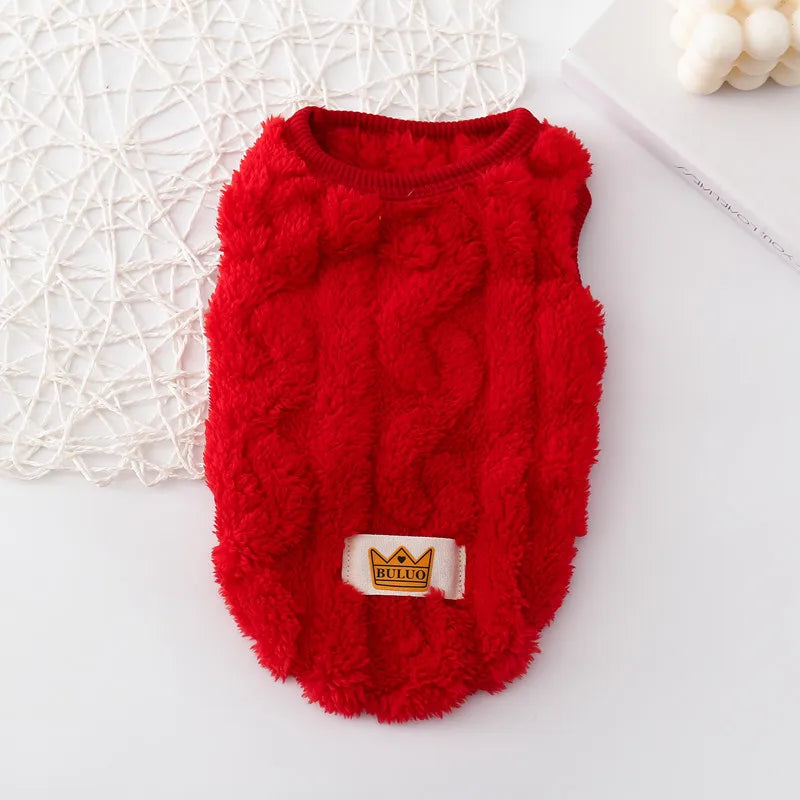 Cute Dog & Cat Sweater - Cozy Knit Hoodie with Harness Hole for Small Dogs