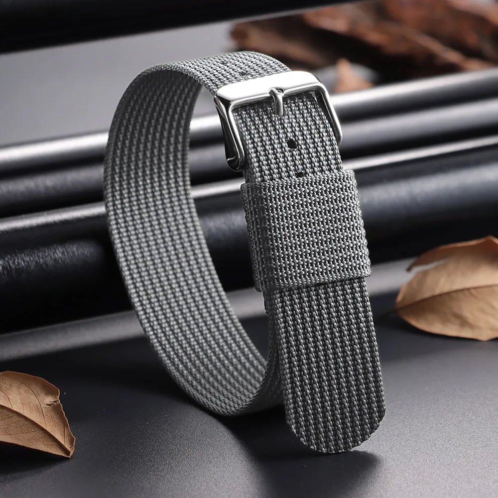 18mm 20mm 22mm Nylon Watch Band for Seiko Braided Canvas Strap Army Sport Men Bracelet Black Green Military Breathable WristBelt
