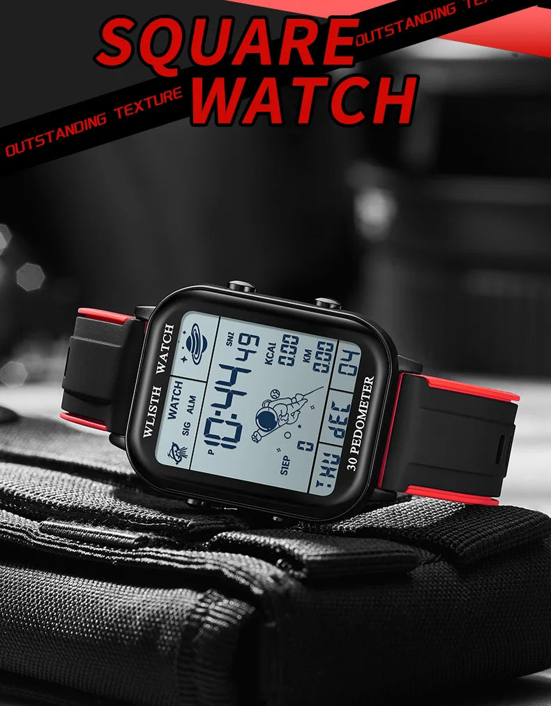 Digital Watche for Man Stopwatch Wristwatch Clock Electronic Watch Outdoor Timing Wristwatch Multi-Function Digital montre homme