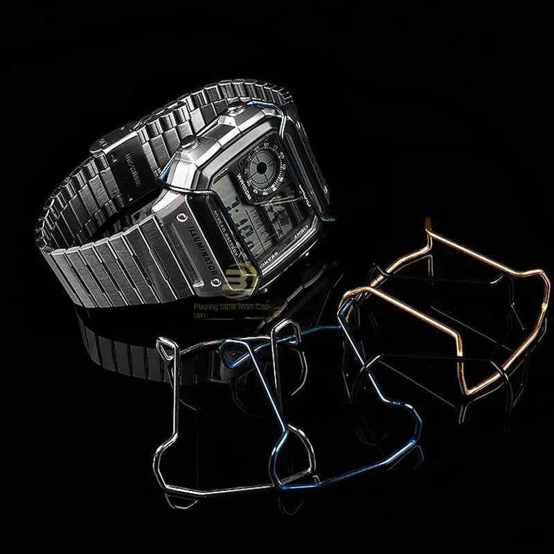 For CASIO Electronic Watch Case AE1200/AE1300 series Men Metal Anti-collision stainless steel Modified watch bezel Bumper
