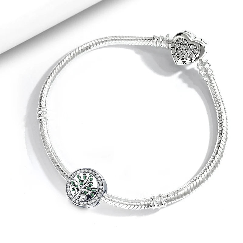 Fit Pan 925 Original Bracelets Love Heart Flower Four Leaf Clover Turtle 925 Silver Charms Beads DIY Birthday Jewelry Gift