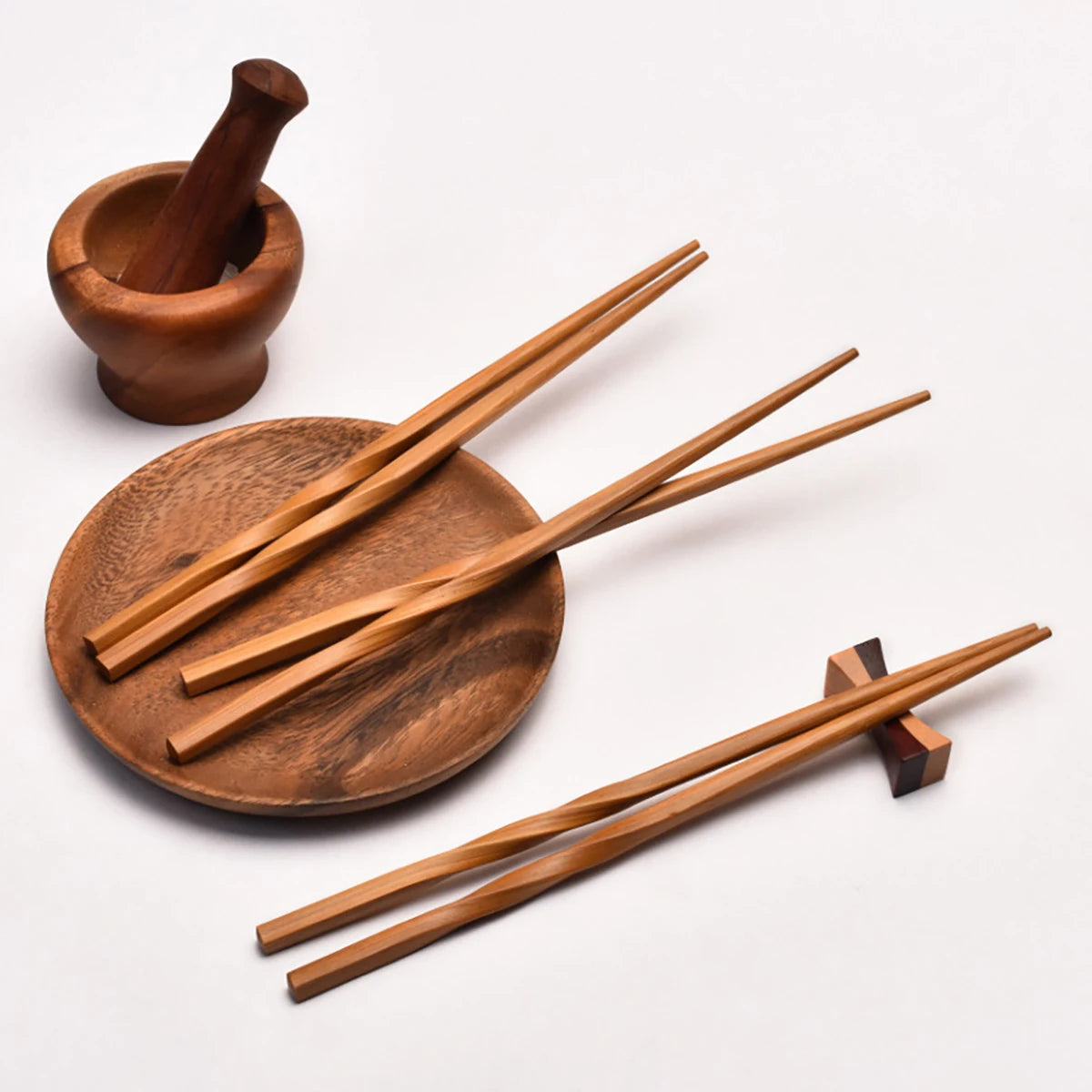 5pairs Bamboo Chopsticks Dinnerware Set Household Hotel Dining Chopsticks Carbonized Chopstick 24cm Fried Dough Twists chopstick