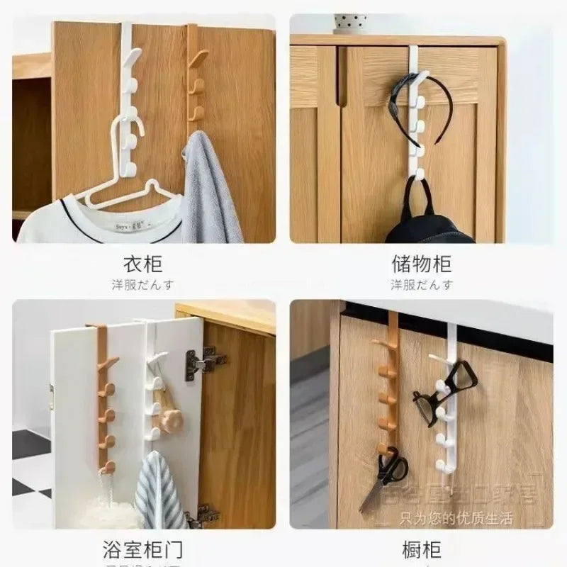 1pcs Plastic Hook Cabinet Door Hanging Rack Gadgets Holders Desk Shelves Kitchen Utensils Storage Organizer Bathroom Accessories