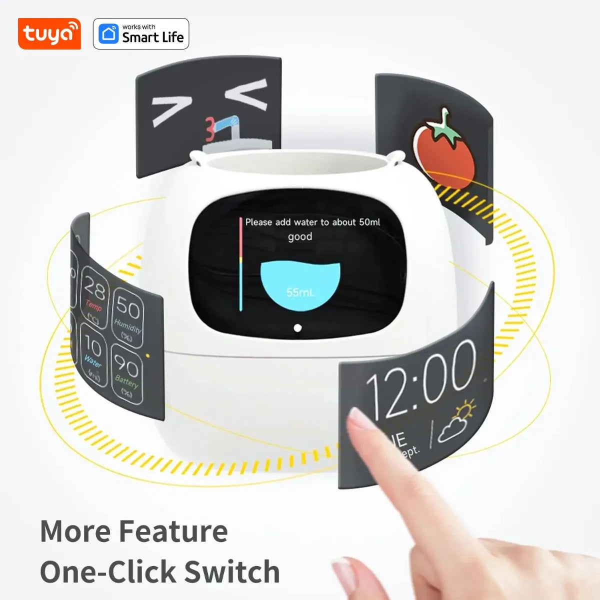 Smart Planter, Over 49 Rich Expressions,7 smart sensors,AI Chips Make Raising Plants Easy and Fun