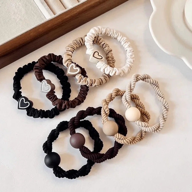 5pcs/Bag Seamless Bow Hair Ties