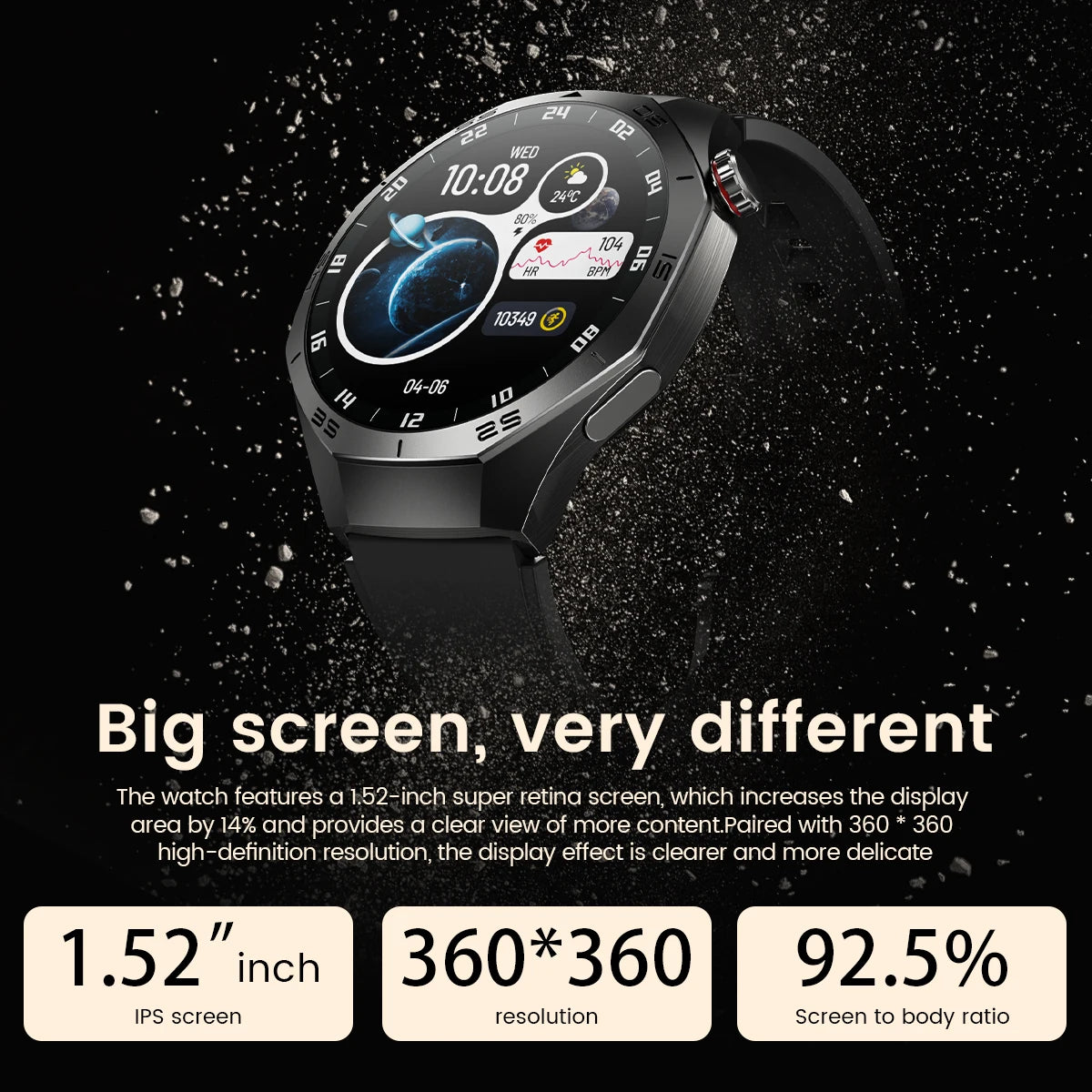 New For Android and ios Smart Watch Men AMOLED Screen GPS Motion trajectory Heart Rate Bluetooth Calls SmartWatch Waterproof