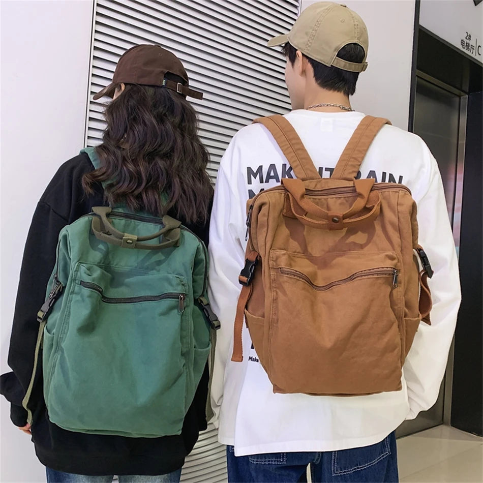 Canvas Backpack Vintage School Bag