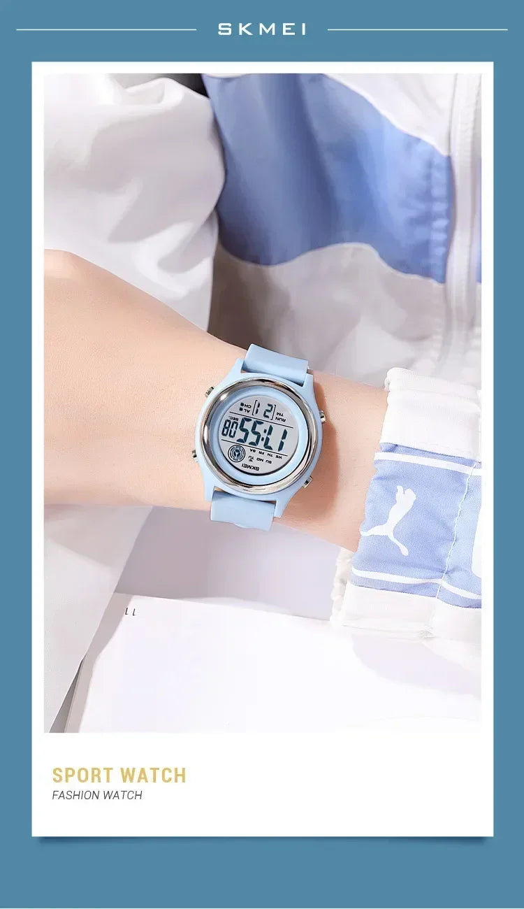 SKMEI 2094 Luxury Watch for Women Stopwatch Lady Waterproof Shockproof LED Display Countdown Ladies Digital Wristwatches Clock