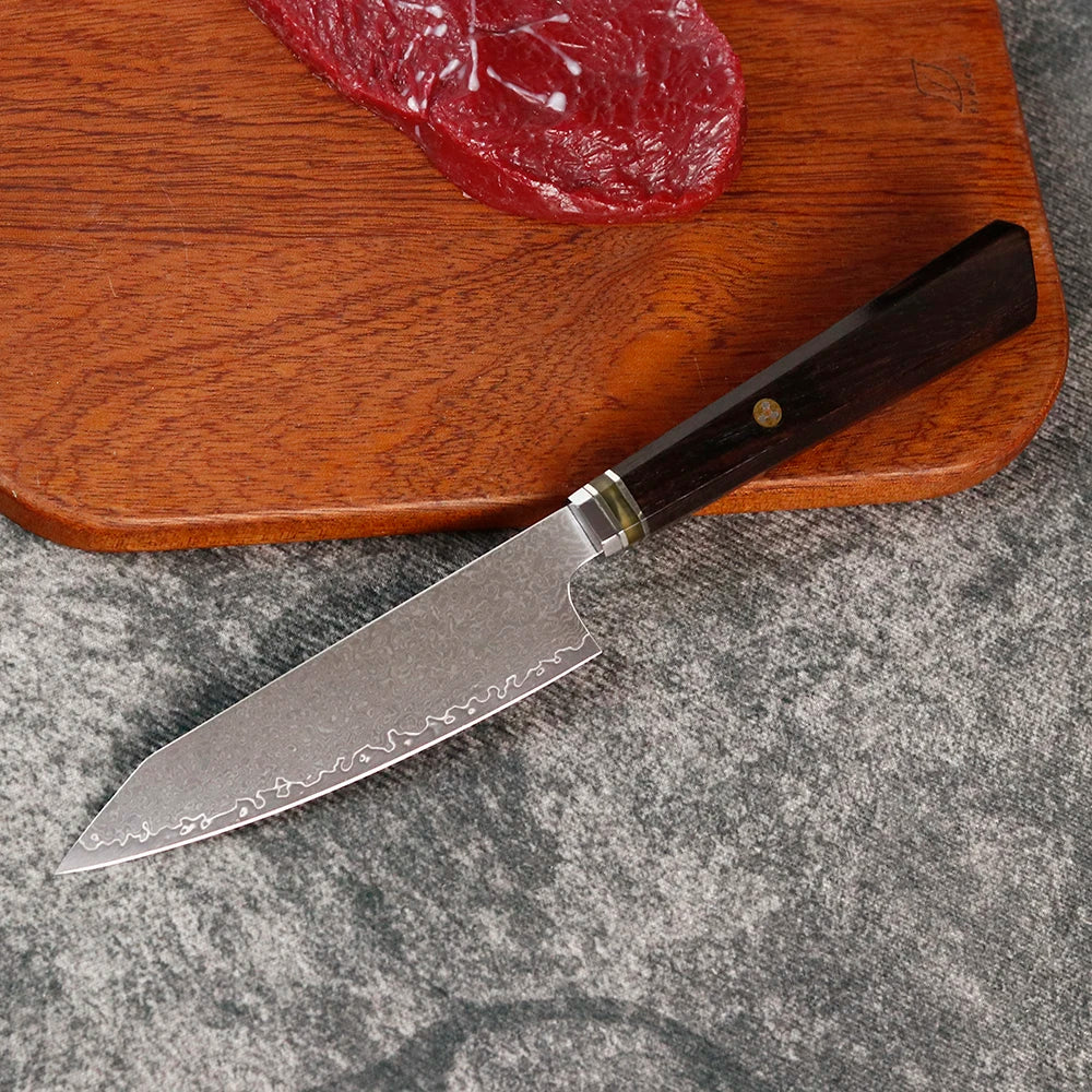 Sharp DIY Chef Fruit Utility Knife Blank VG10 Damascus Steel Blade Material Semi-finished Knife Embryo Japanese Style