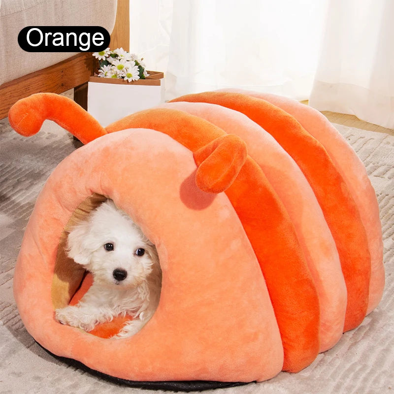 Cartoon Caterpillar Pet House - Warm Foldable Bed for Dogs & Cats