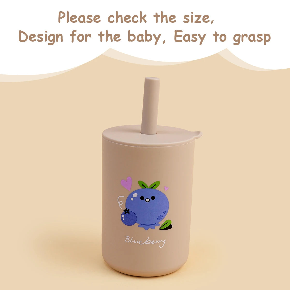 Baby Feeding Drinkware Straw Cup, Baby Learning Feeding Bottles, Anti-Hot Leakproof Silicone Tableware, Toddler Water Bottle