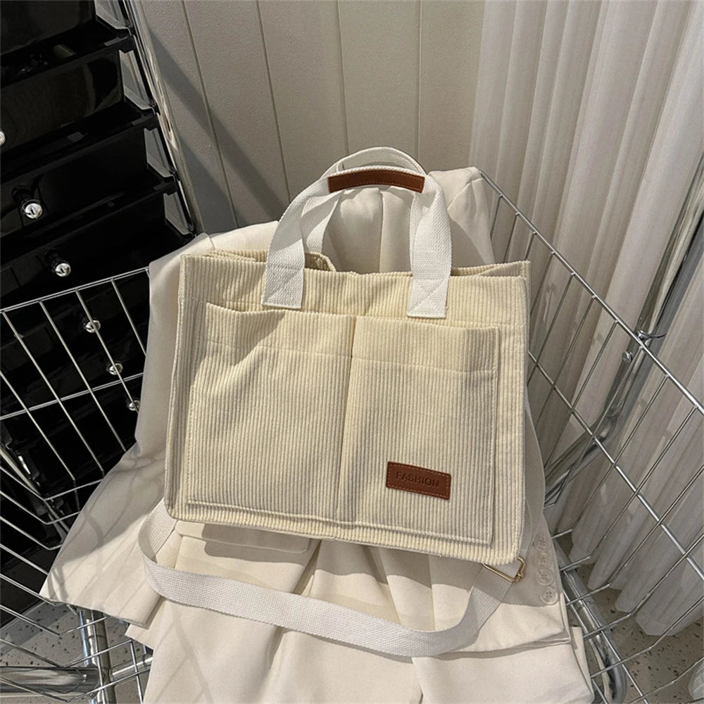 Ladies' handbag, large capacity new fashionable canvas shoulder bag, crossbody bag, commuting bag zwq