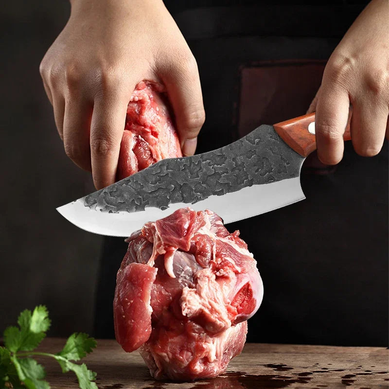 Forged Kitchen Knife Stainless Steel Meat Cleaver Boning Knife Fruit Slicing Cutting Knife Multifunctional Knife with KnifeCover